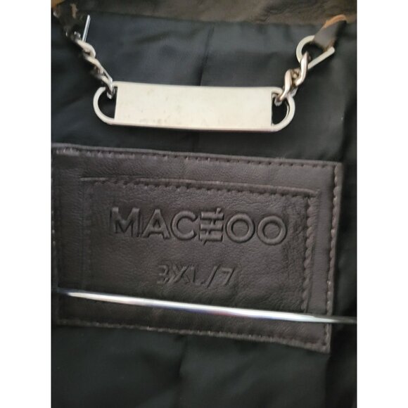 Maceoo Mens Brown Lamb leather Degrade Jacket Plus size 3X designer Outdoor - Picture 2 of 13